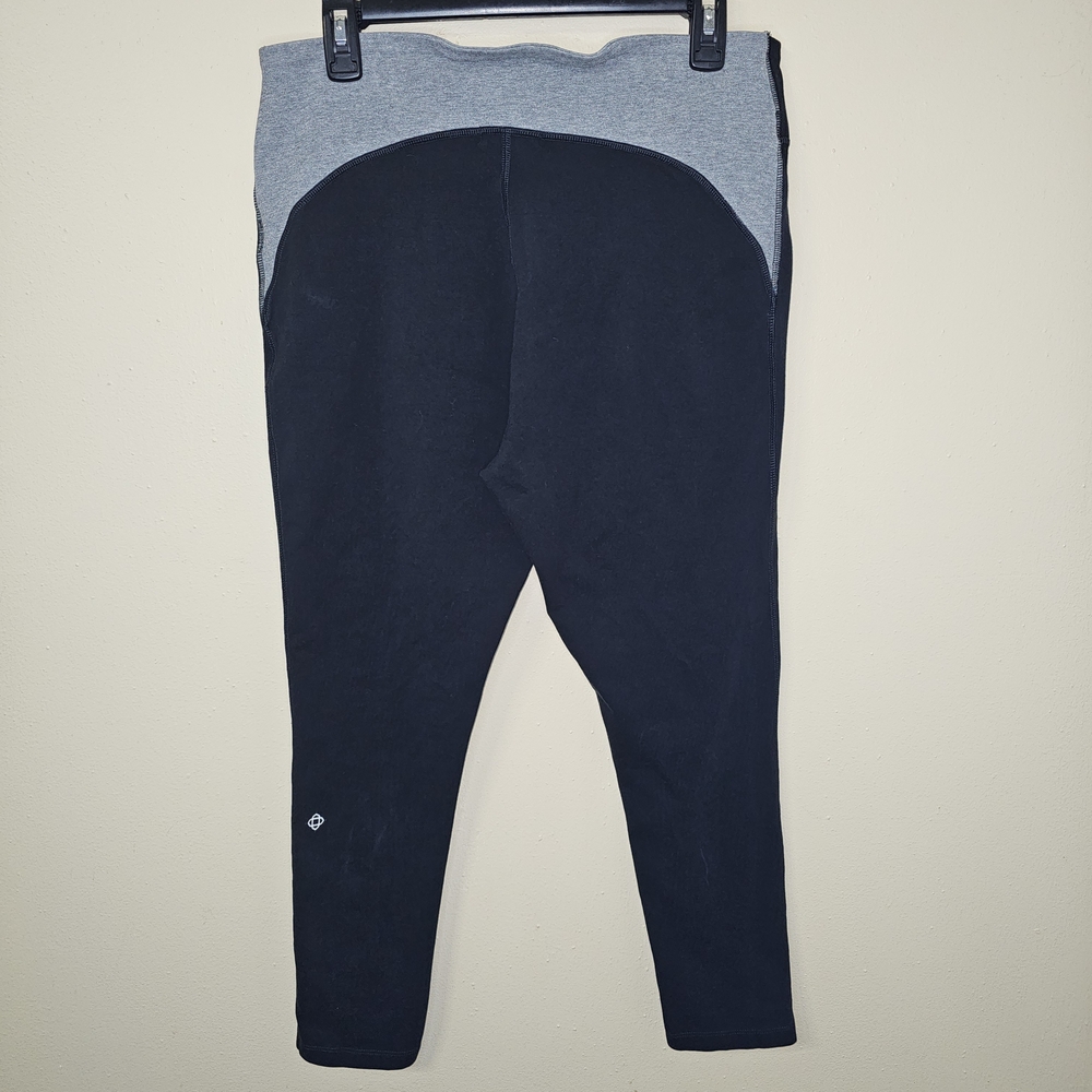 Satva Black Ankle-Length Leggings Stretch Yoga Activewear Size L